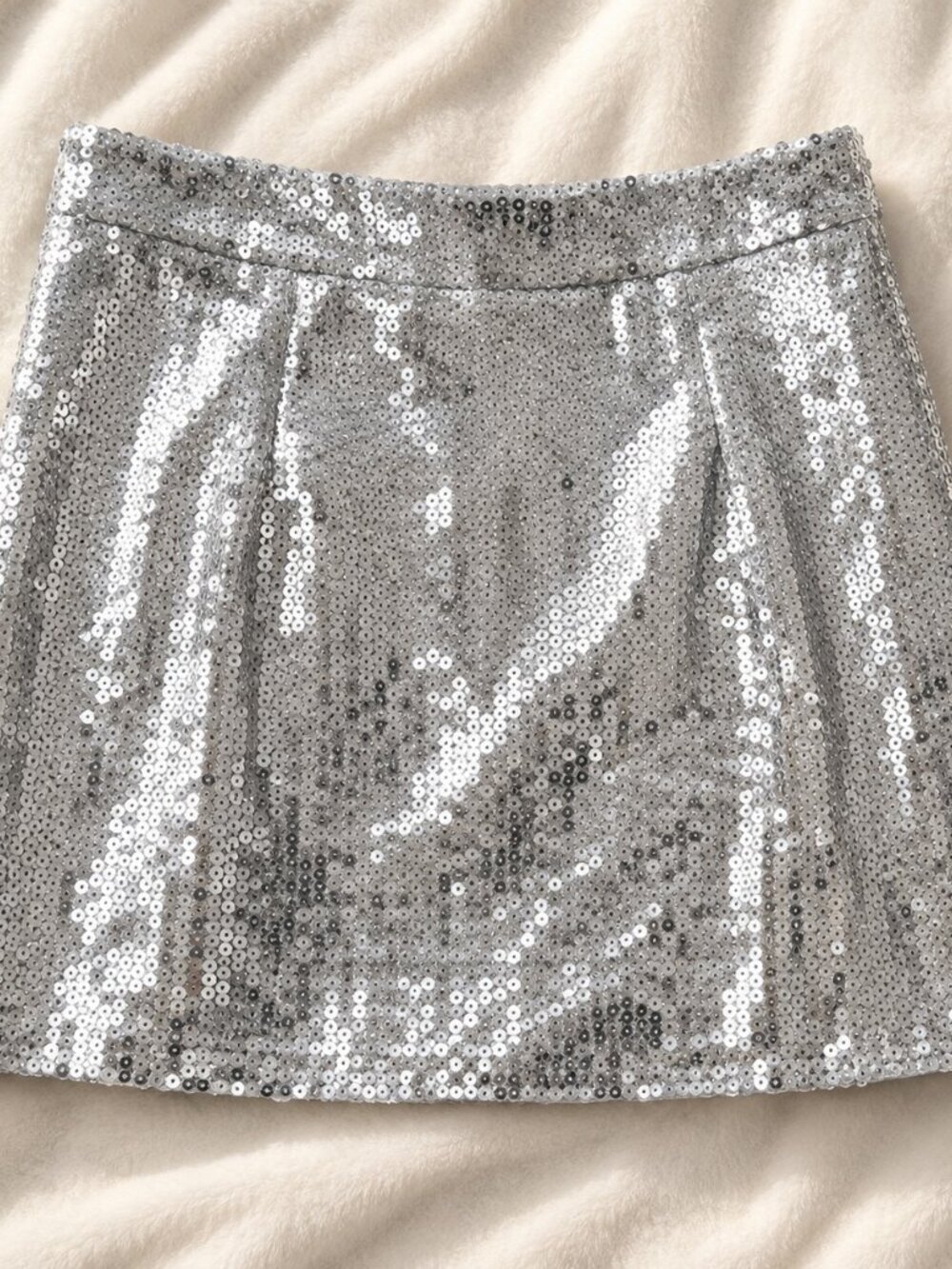 Blue B Silver Sequin Mini Skirt